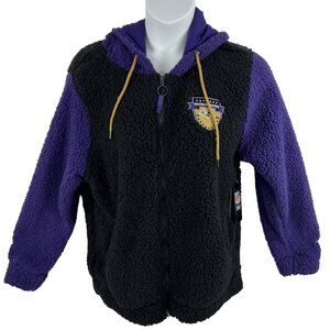 NFL Team Apparel NWT Baltimore Ravens L Sherpa Fleece Sweatshirt Black Full Zip